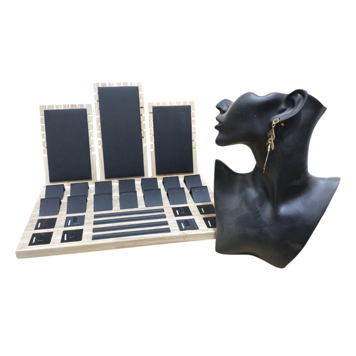 Kit Duo Exhibidor para Joyeria Negro Gms-3