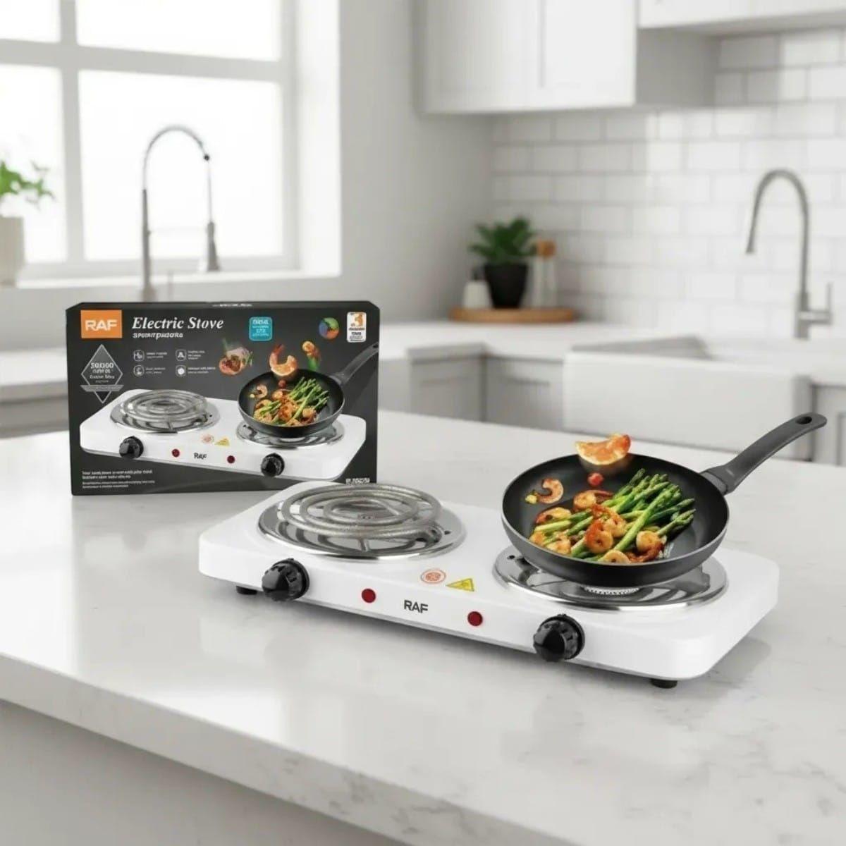 Cocina El ctrica RAF R 8020B Doble Hornilla 2000W Port til-1