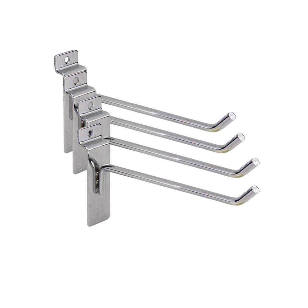 Pack 20 Ganchos Cromado para Panel Ranurado 10 cm-1