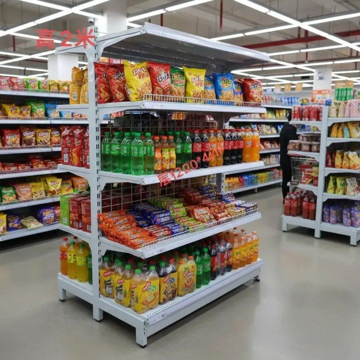 Góndola Metálica 5 Niveles Fondo Malla Para Minimarket-2