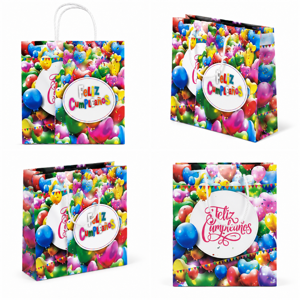 Pack 12 Bolsas de Regalo - Feliz Cumpleaños-2