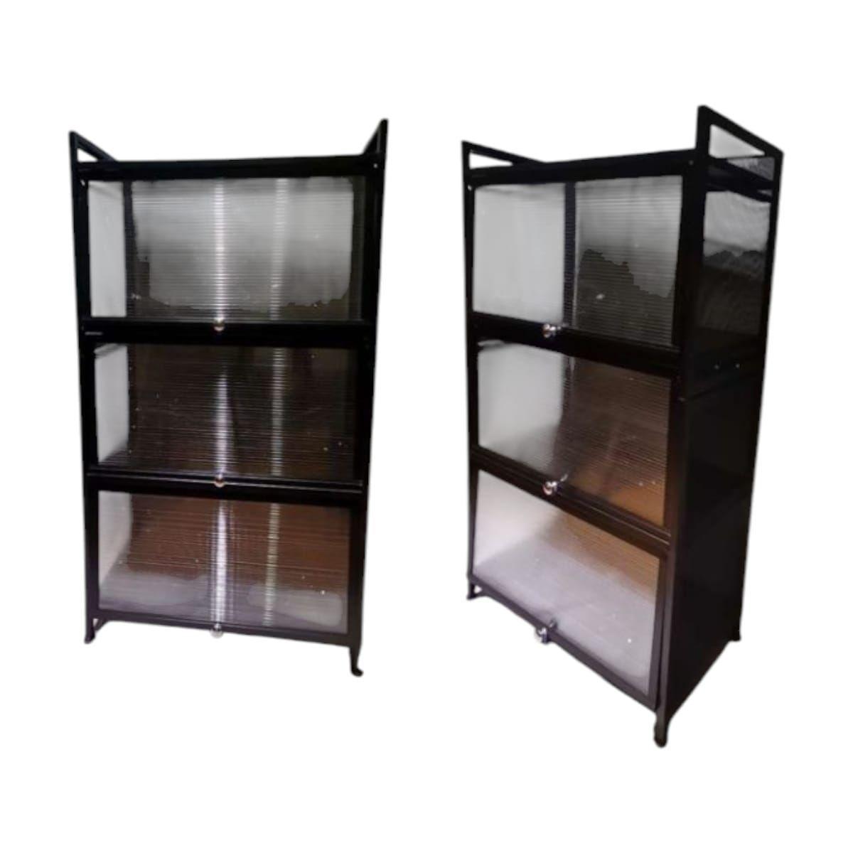Vitrina Exhibidora Metálica de 3 Niveles con Puertas -0