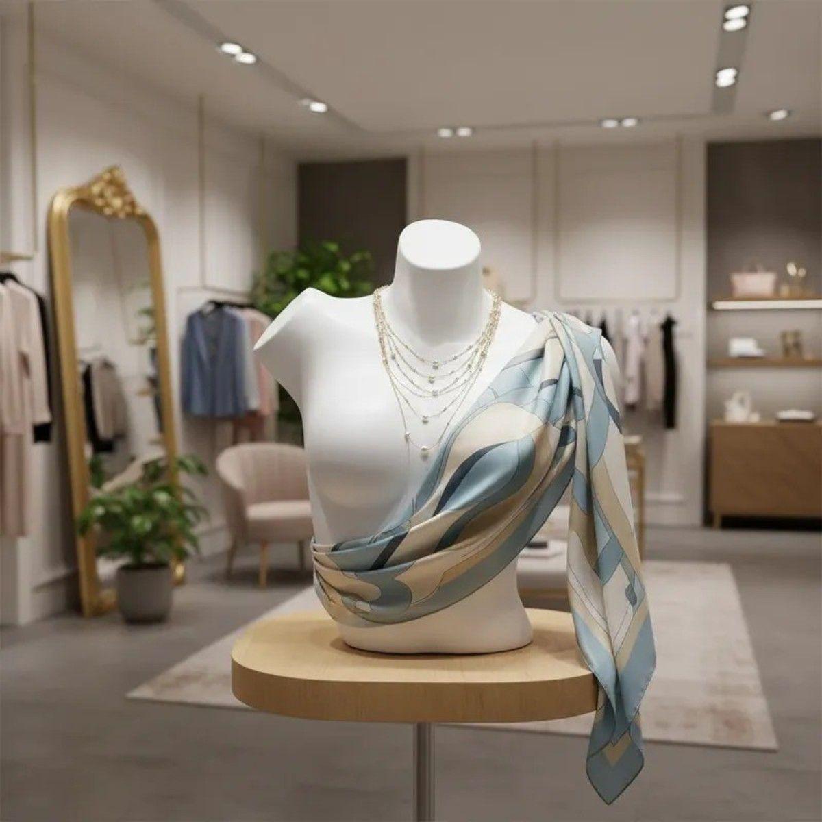 Maniqui Torso Exhibidor Blanco Femenino-2