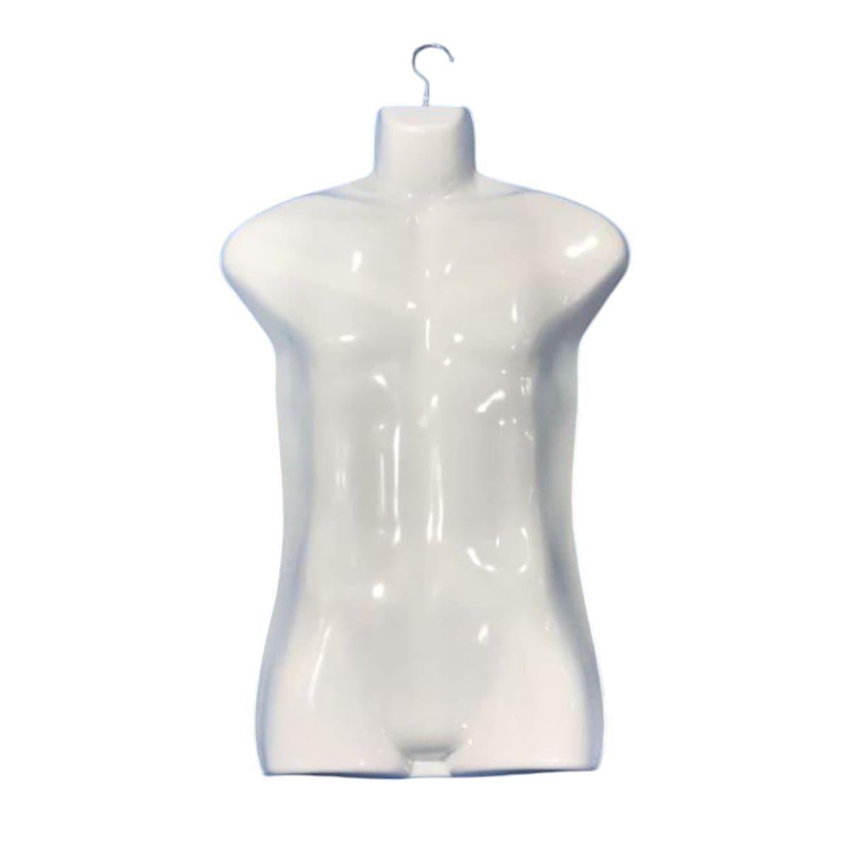 Torso Maniqui Exhibidor Masculino 70 Cm Blanco -0