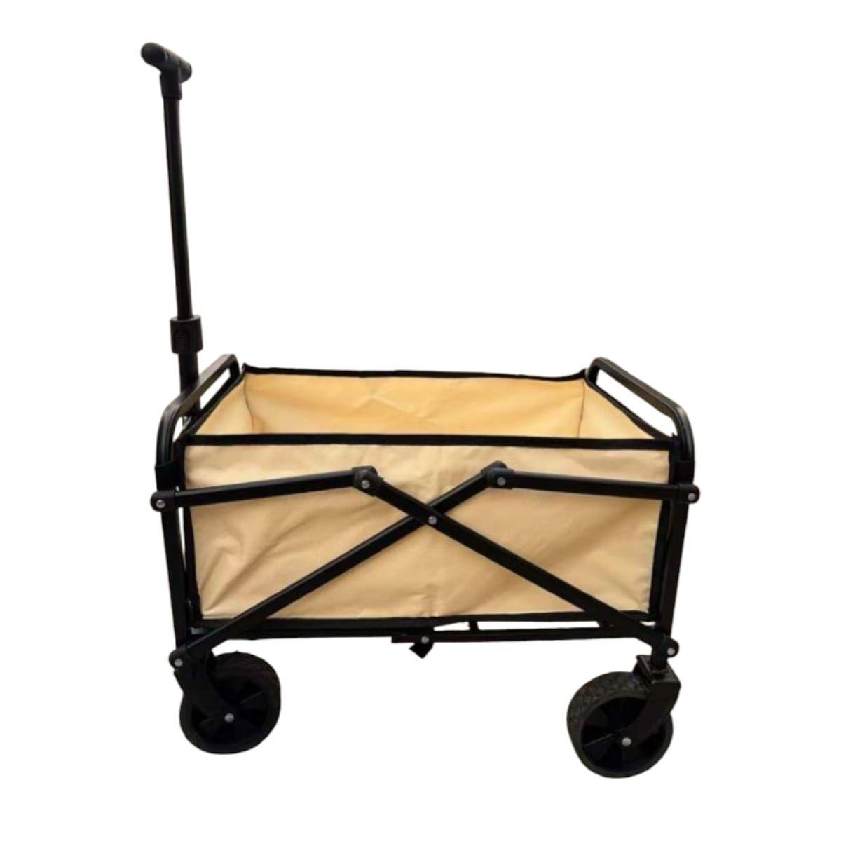 Carrito Plegable de Carga con Manija Extensible y Ruedas Beige-0