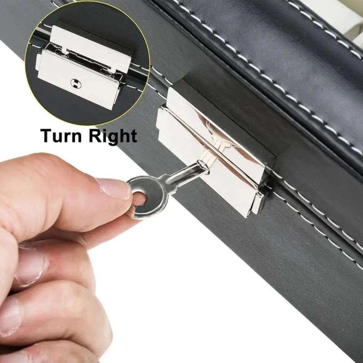 Caja Organizadora para 24 Relojes con Tapa Transparente y Cerradura-3