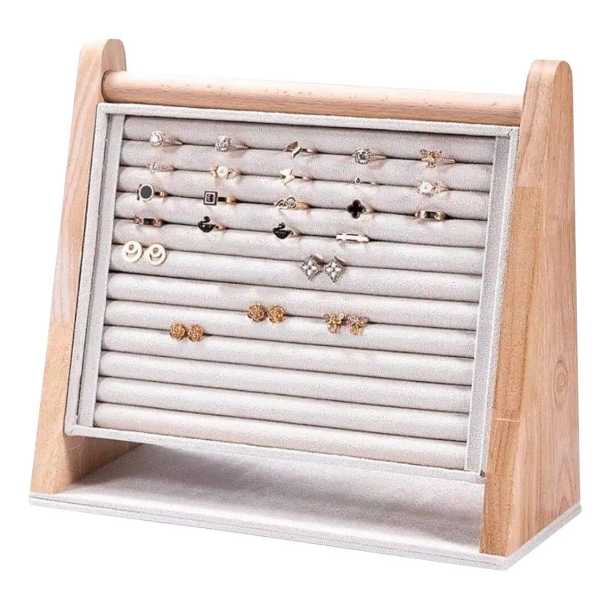Exhibidor De Joyas Madera Gamuza - Set 3 Unidades-2