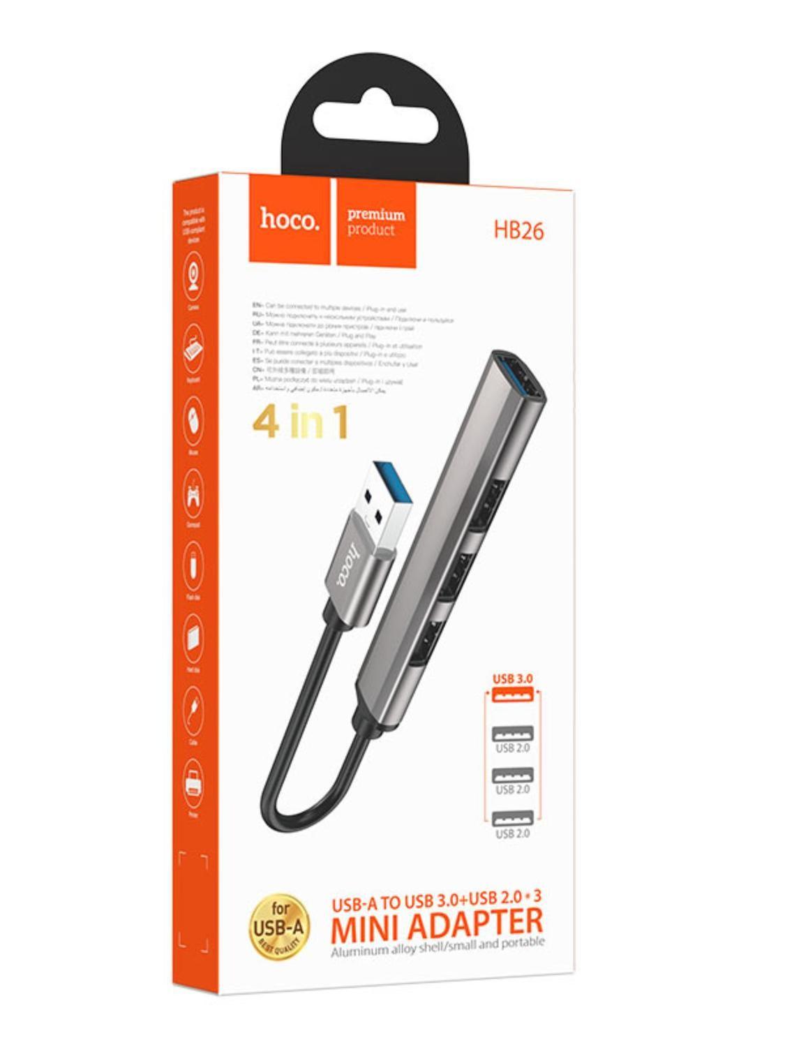 Hub USB 4 Puertos Hoco HB26 Adaptador USB-A 4 en 1-2