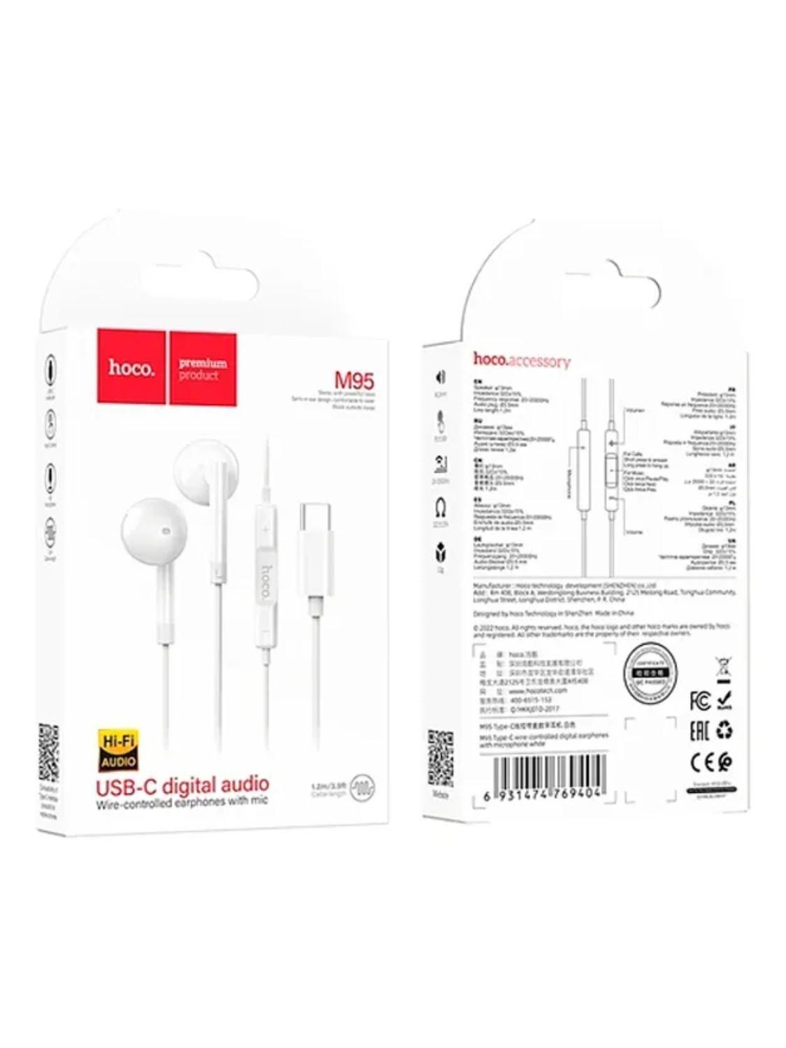 Audífonos Tipo C Hoco M95 T849 Kimberly Micrófono-3