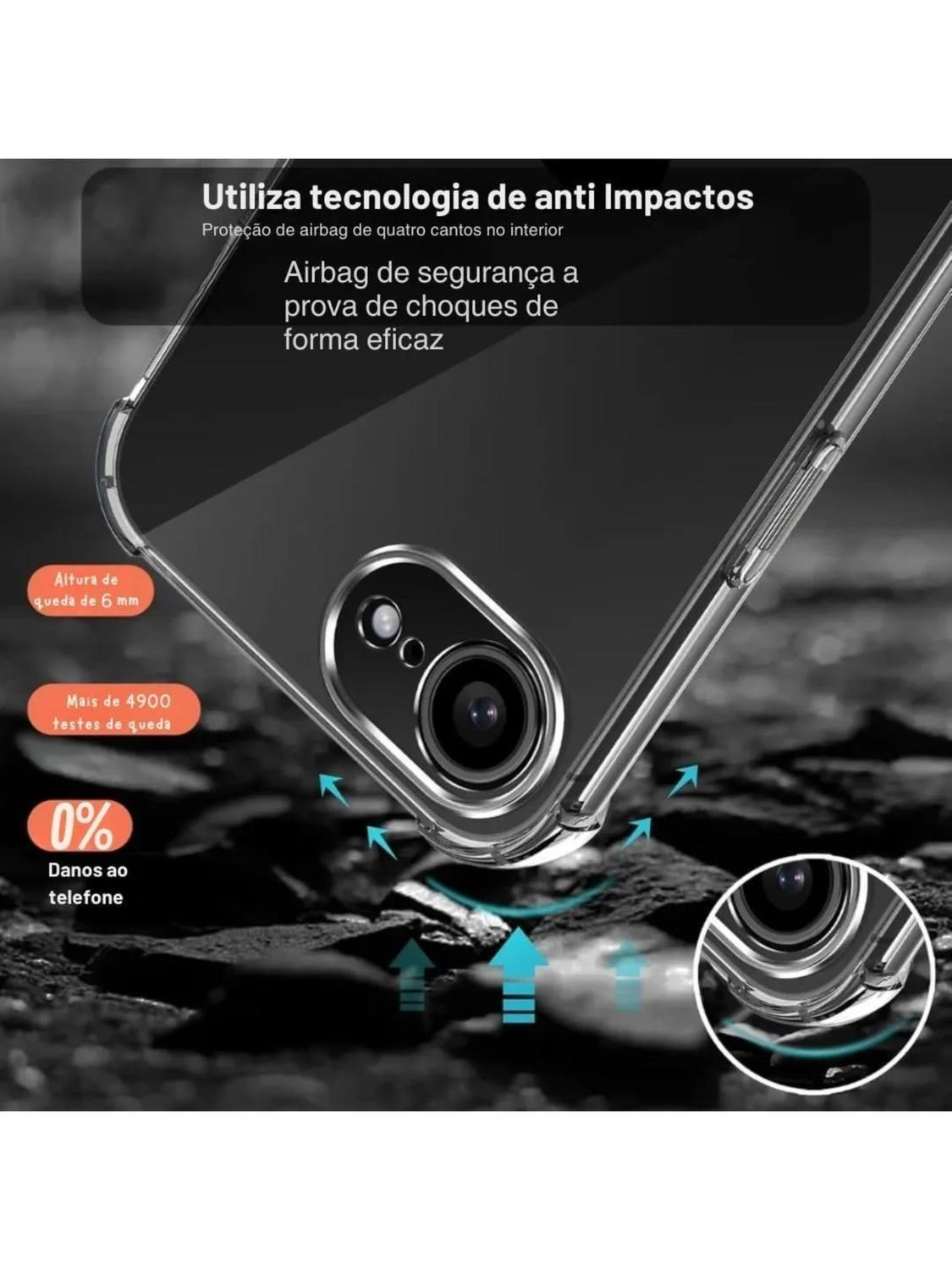 Carcasa para iPhone 16e Transparente Antigolpe Silicona-2