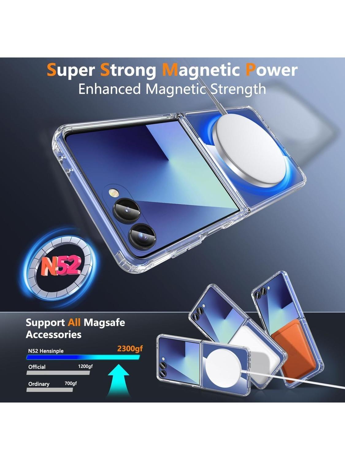 Carcasa para Z Flip 7 Transparente Magsafe Antigolpes-2