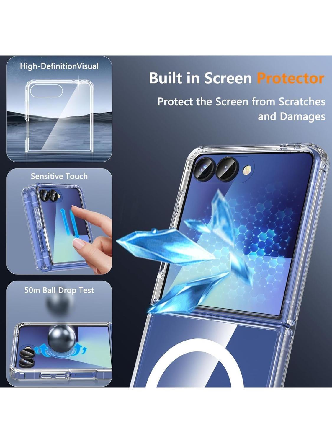 Carcasa para Z Flip 7 Transparente Magsafe Antigolpes-3