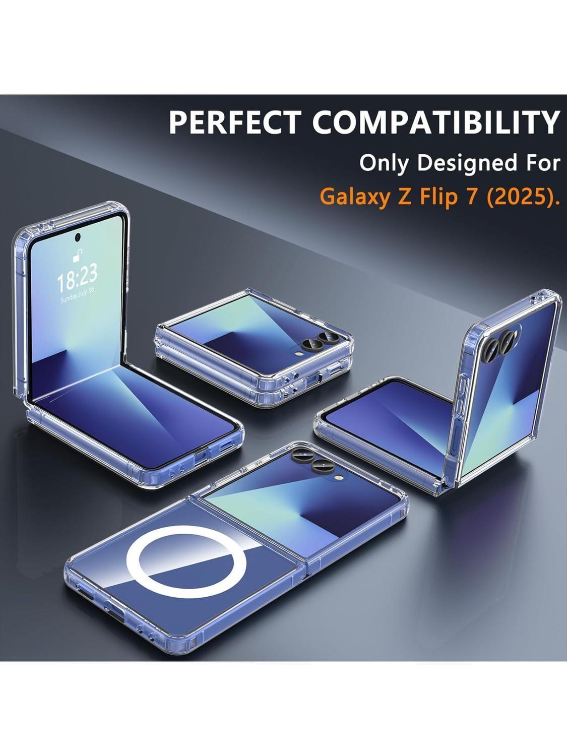 Carcasa para Z Flip 7 Transparente Magsafe Antigolpes-4