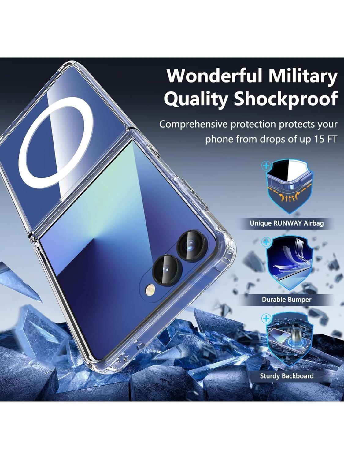 Carcasa para Z Flip 7 Transparente Magsafe Antigolpes-8