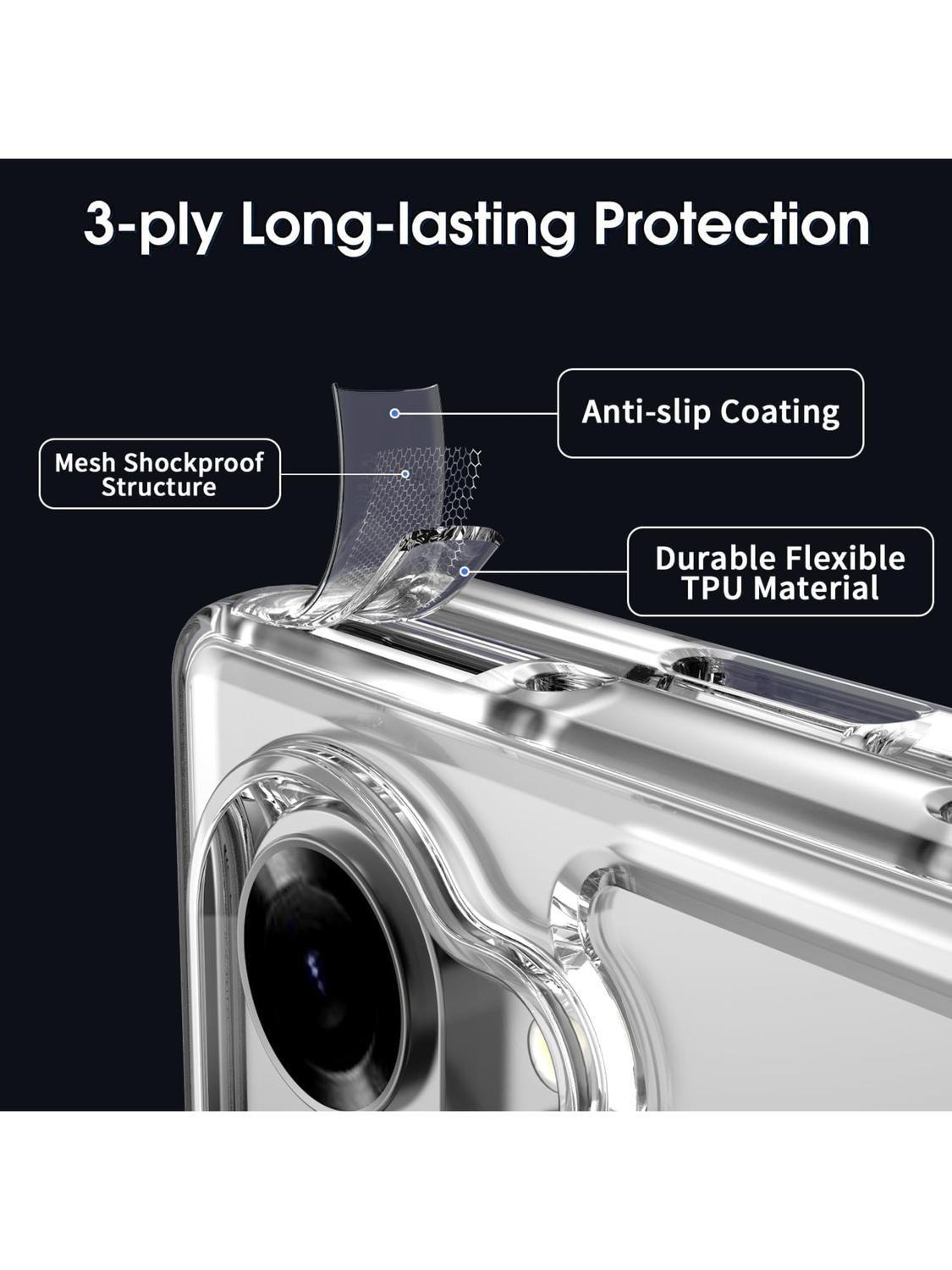 Carcasa para Z Fold 6 Transparente Delgado Antigolpes-5