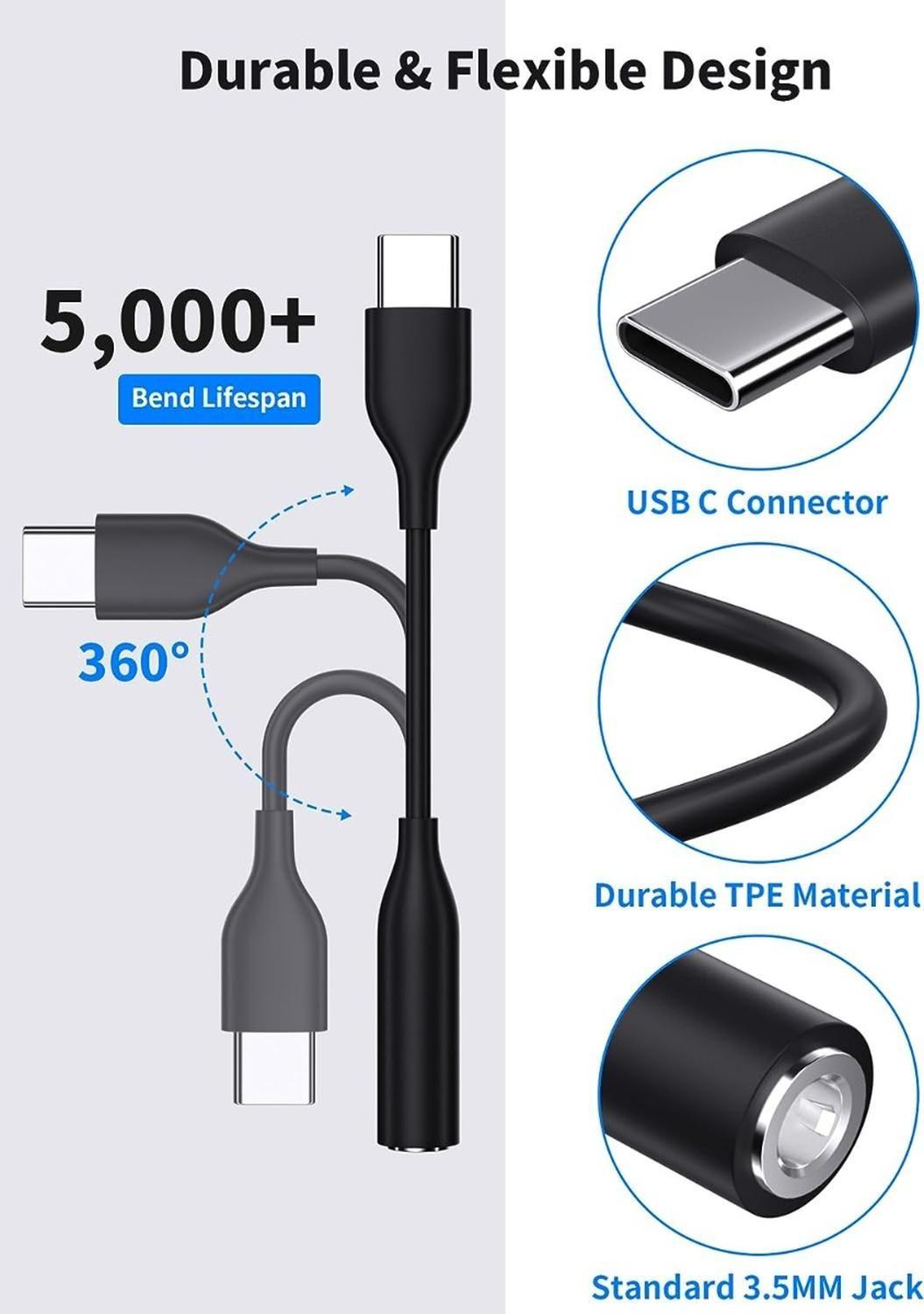 Adaptador Tipo C A Jack Audio 3.5 Para Telefonos Samsung-3