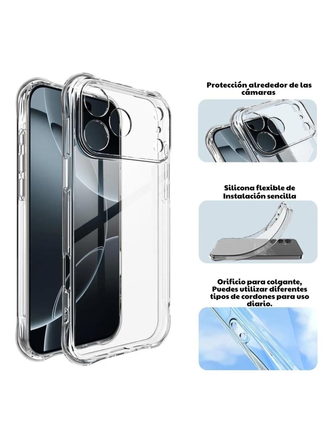 Carcasa para iPhone 17 Pro Transparente Antigolpe Silicona-3