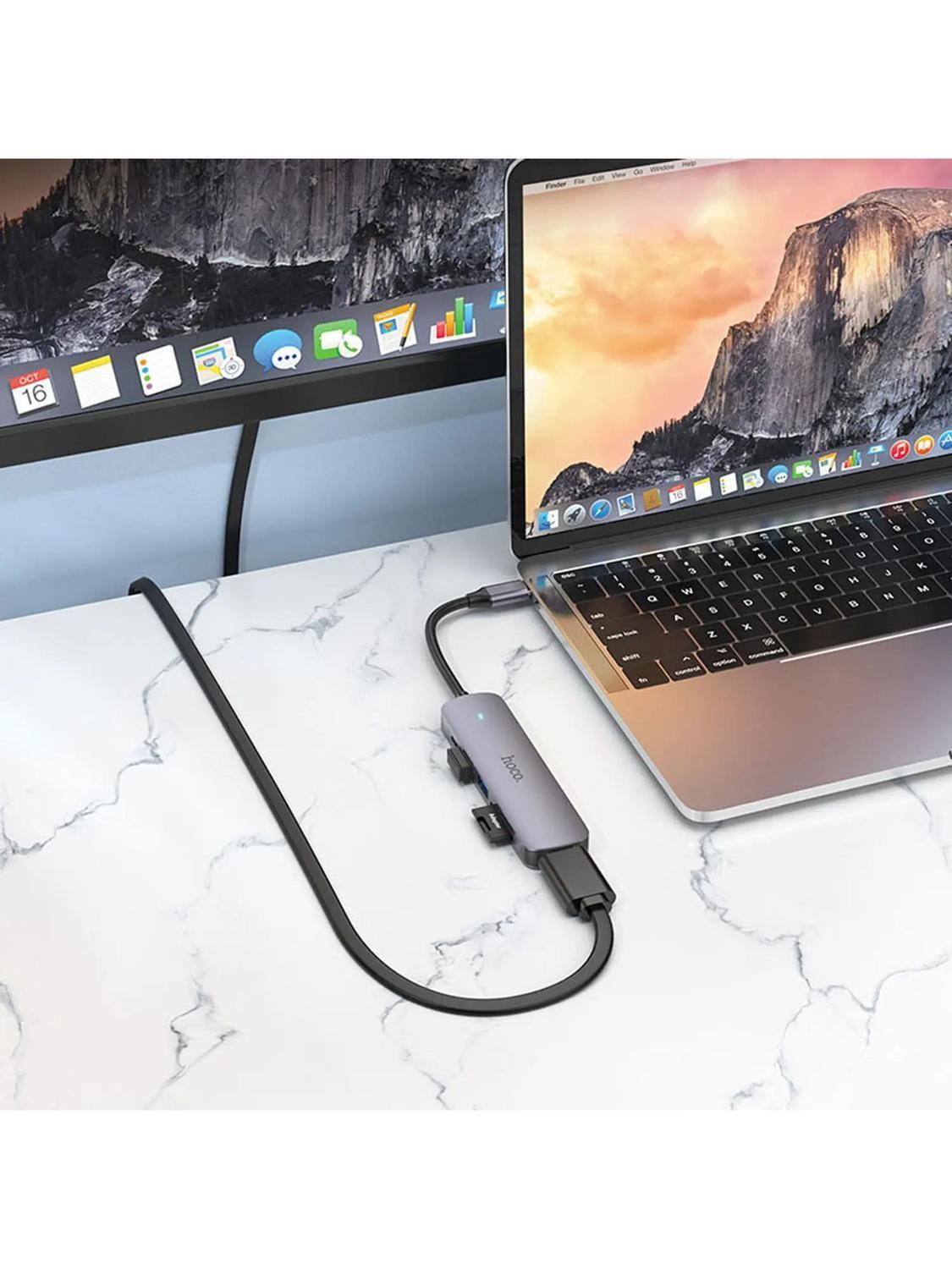 Hub USB-C 4 en 1 HDMI USB3.0 USB2.0 SD/TF Hoco HB28-3