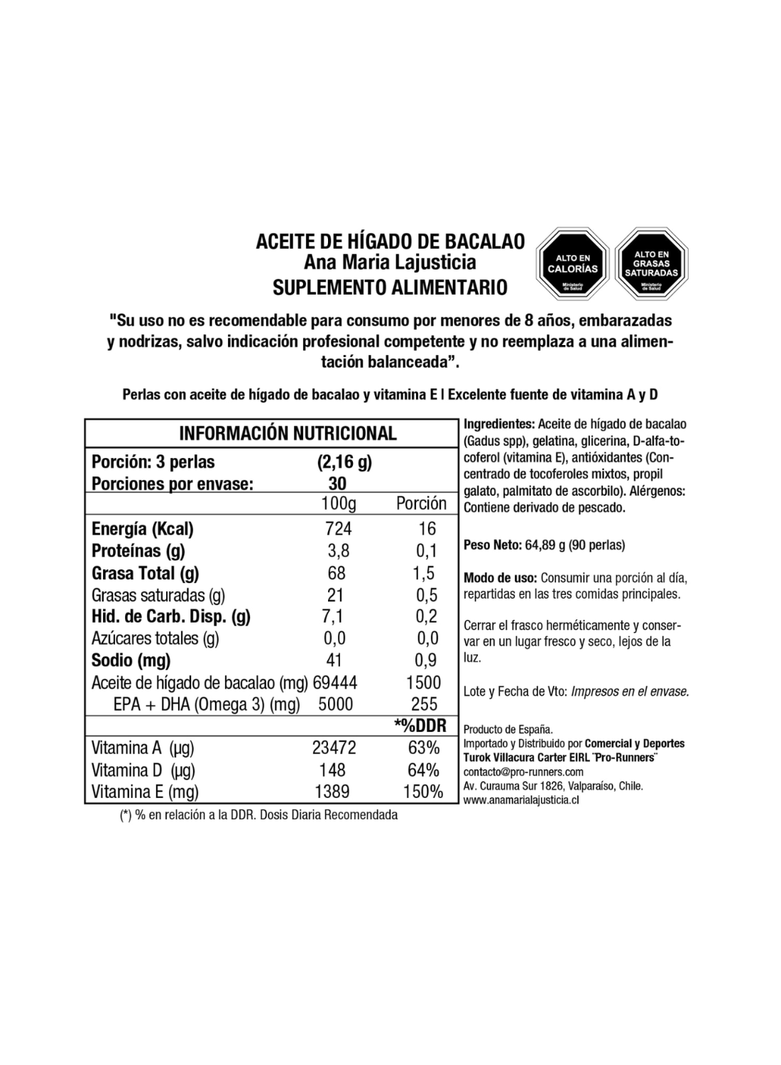 Aceite de Hígado de Bacalao en Perlas - 90 Perlas de Ana Maria Lajusticia-2