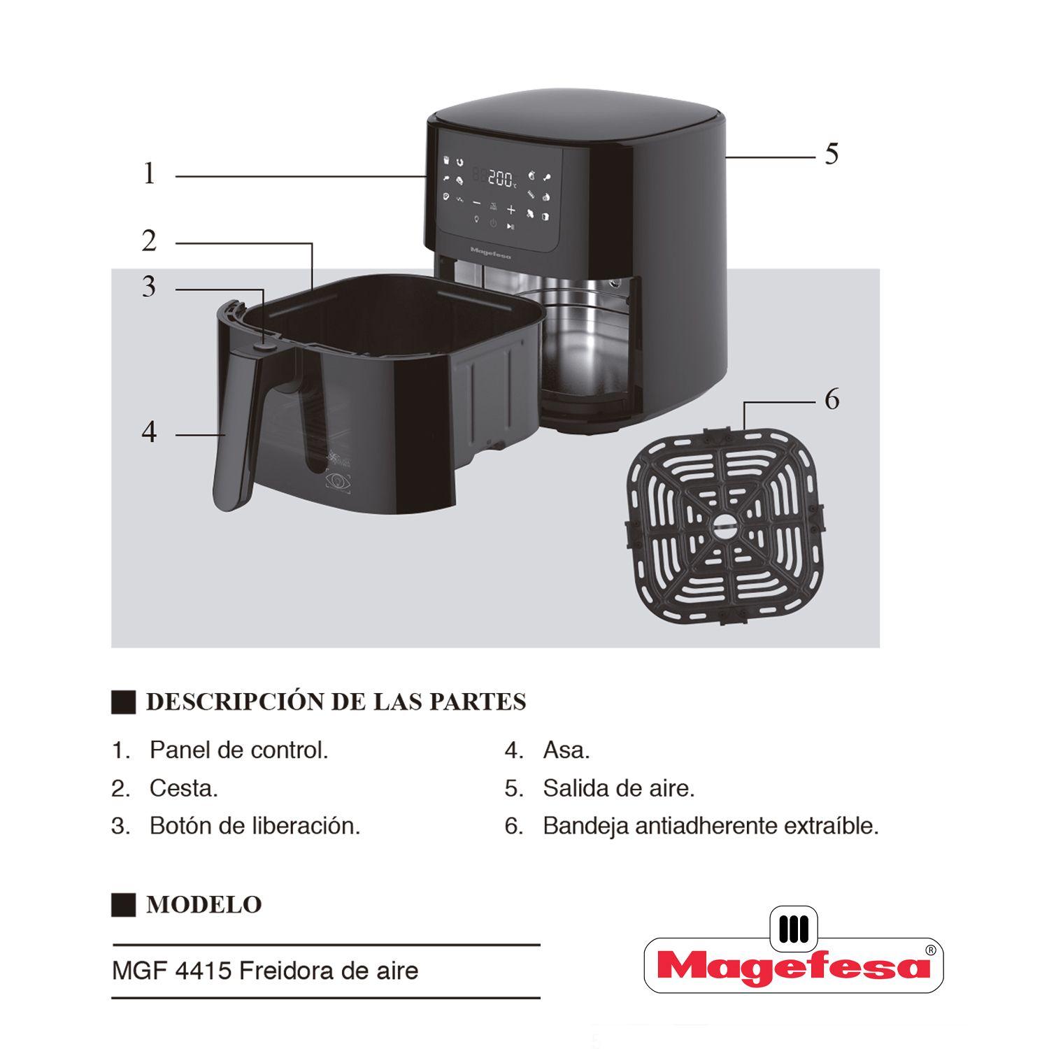 Freidora De Aire Magefesa Alisia 5L 1500W-6