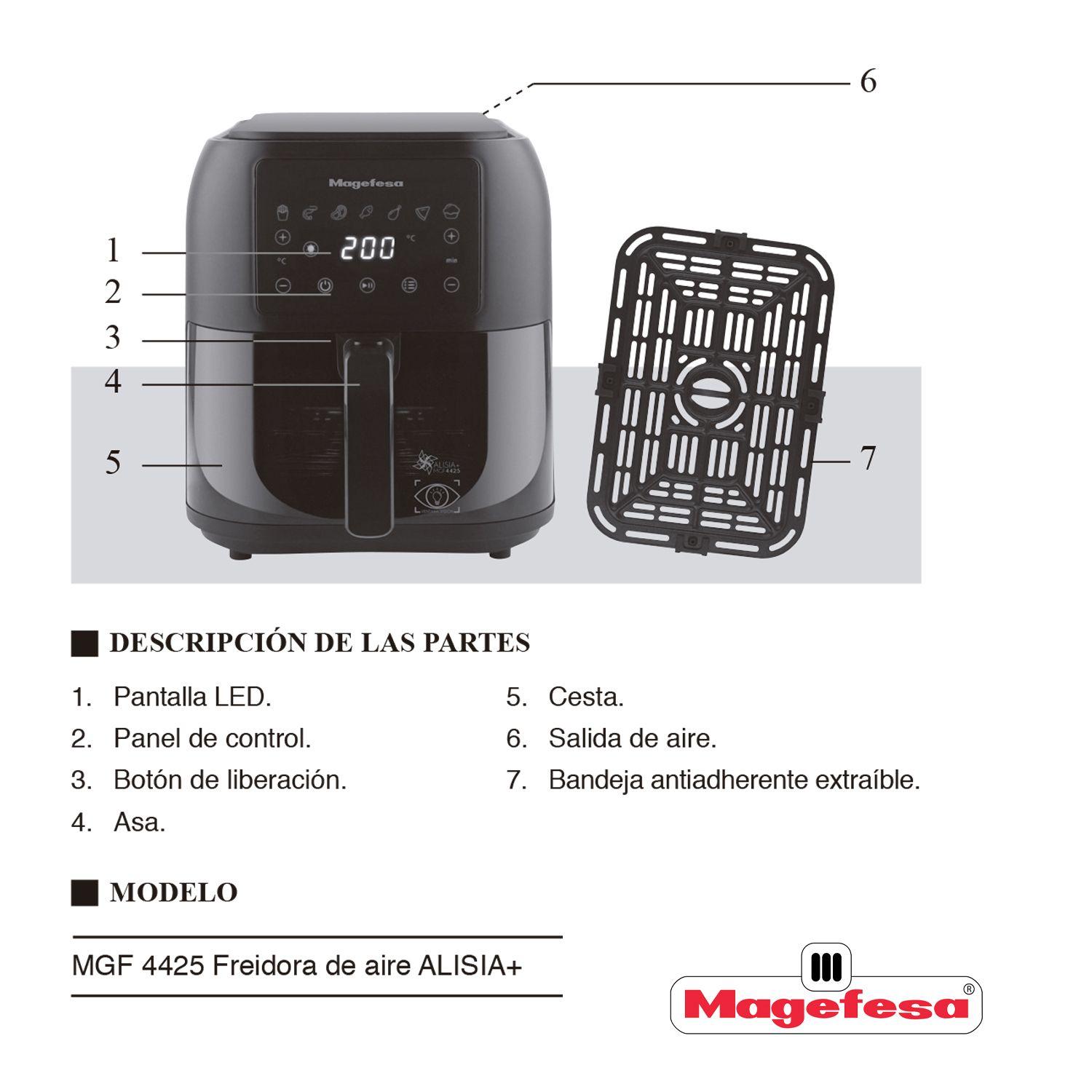 Freidora De Aire Magefesa Alisia 8L 1700W-2