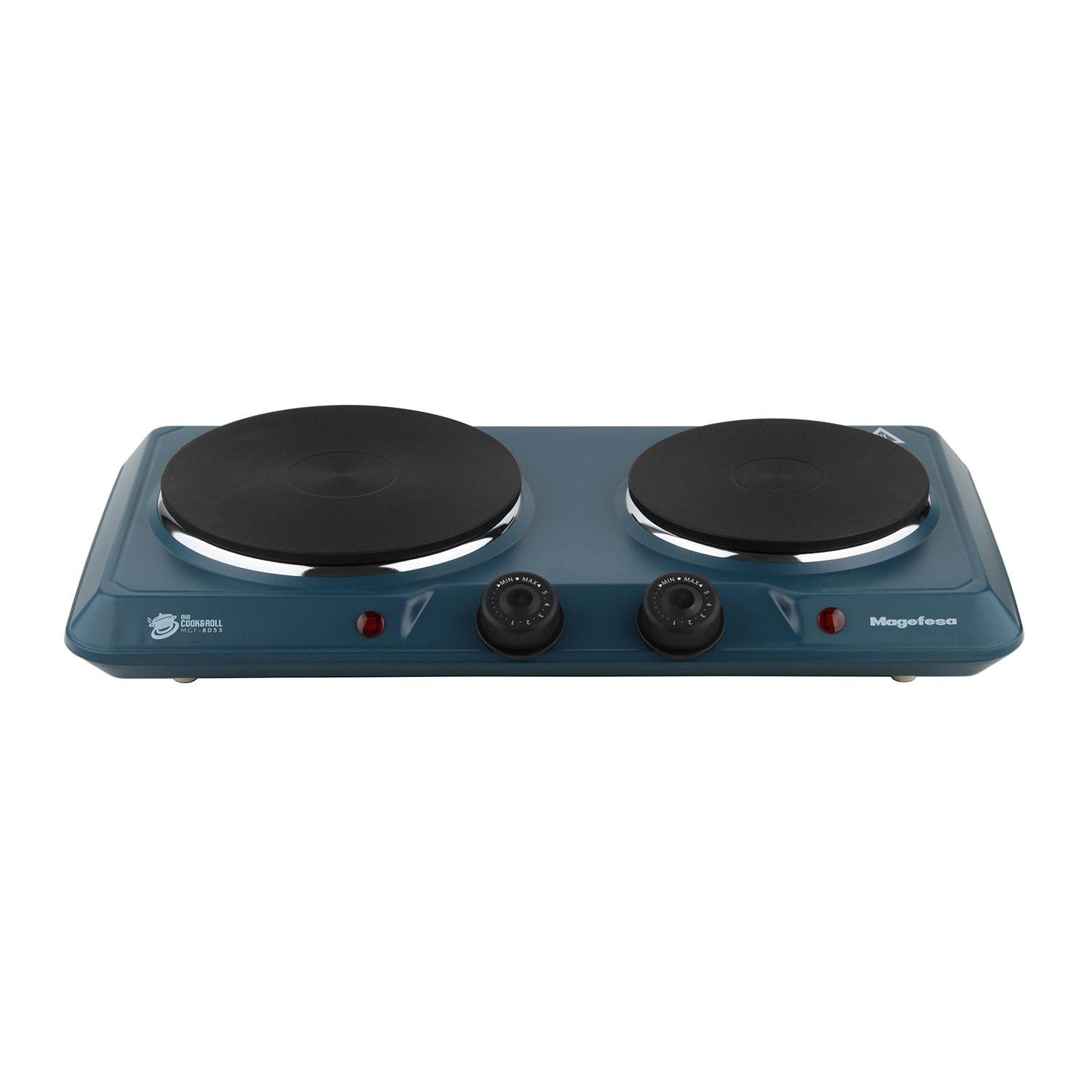 Cocina Electrica Encimera Magefesa 2 Platos 2000W Azul-2