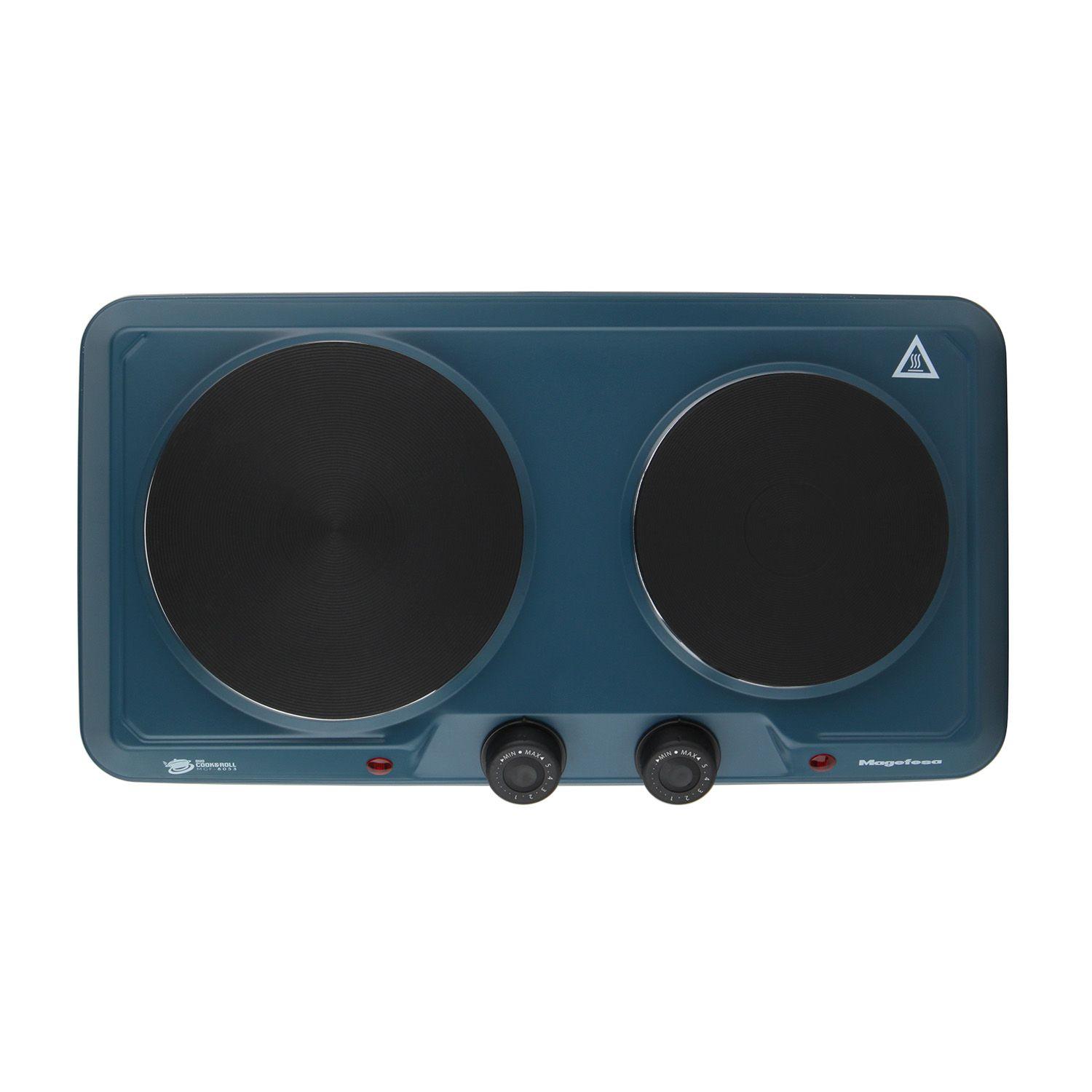 Cocina Electrica Encimera Magefesa 2 Platos 2000W Azul-3