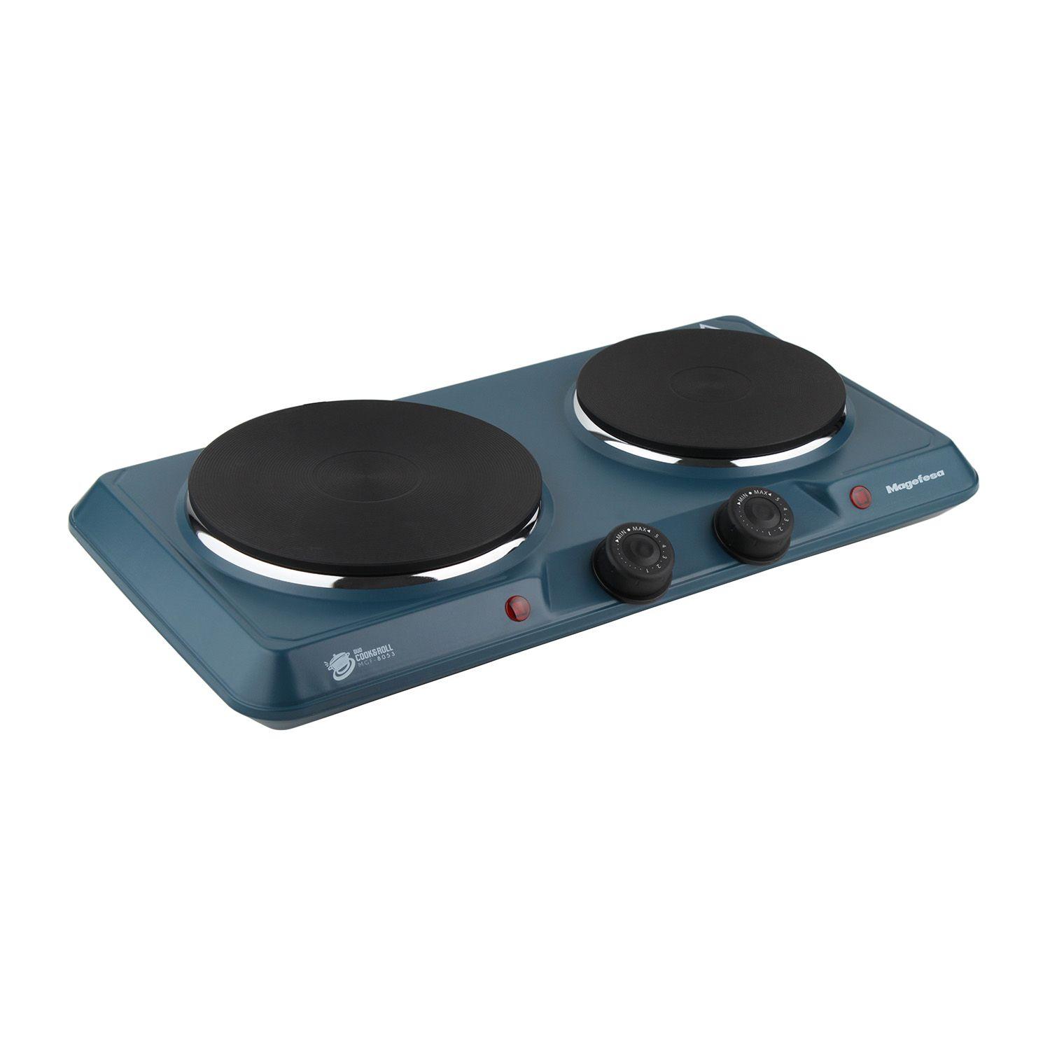 Cocina Electrica Encimera Magefesa 2 Platos 2000W Azul-5