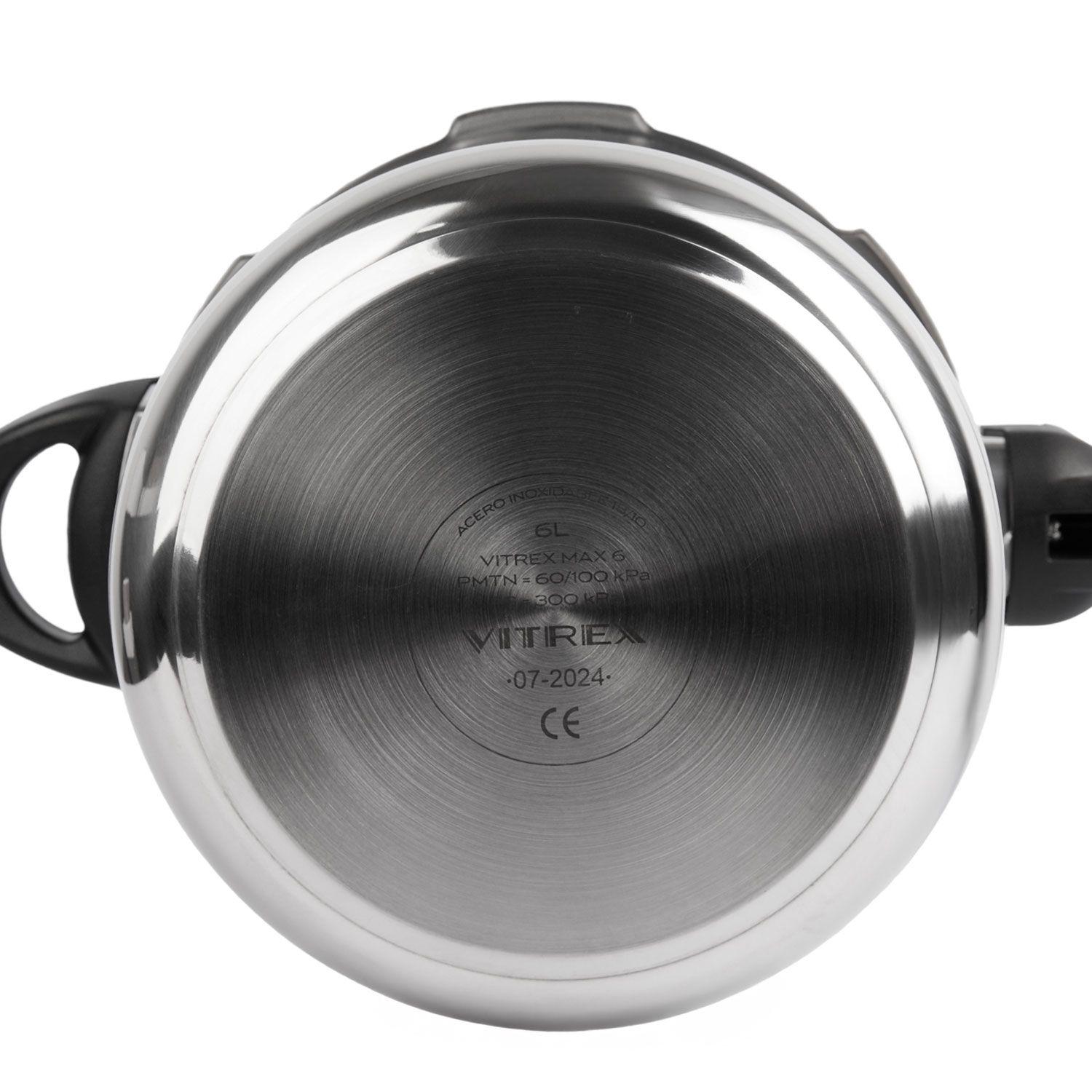 Olla a Presión Acero Inoxidable 6 Litros Vitrex-3