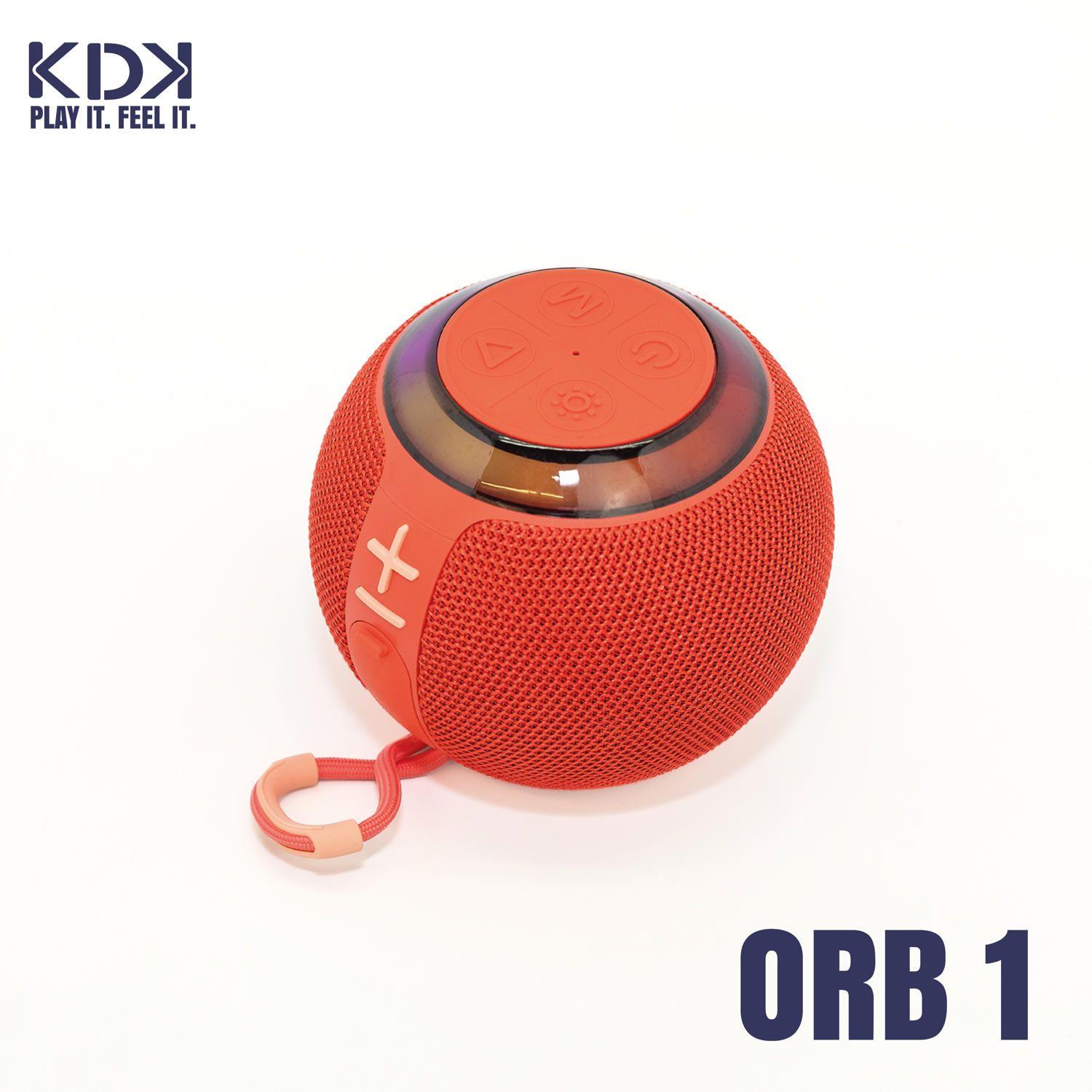 Parlante Mini Bluetooth KDK Orb Bola 8W Naranjo-2