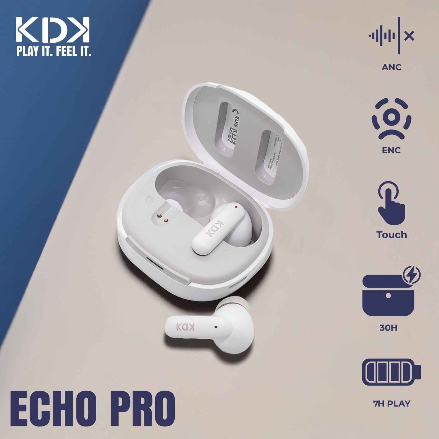 Audifonos Inalámbricos Bluetooth KDK Echo Pro Blanco-2