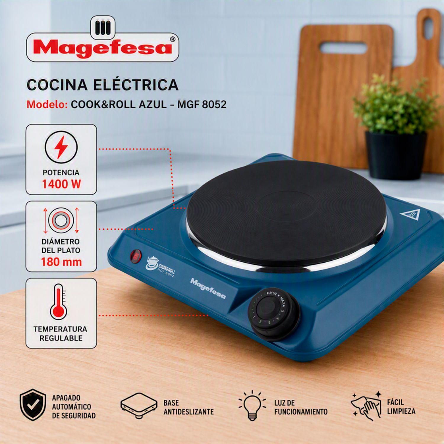 Cocina Electrica Encimera Magefesa 1 Plato 1400W Azul-1