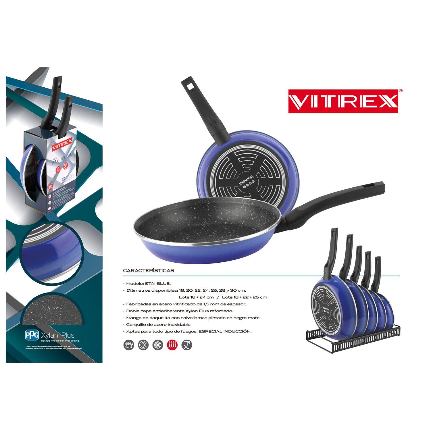 Sartén De Acero Antiadherente Vitrex Etai Blue 26CM-5