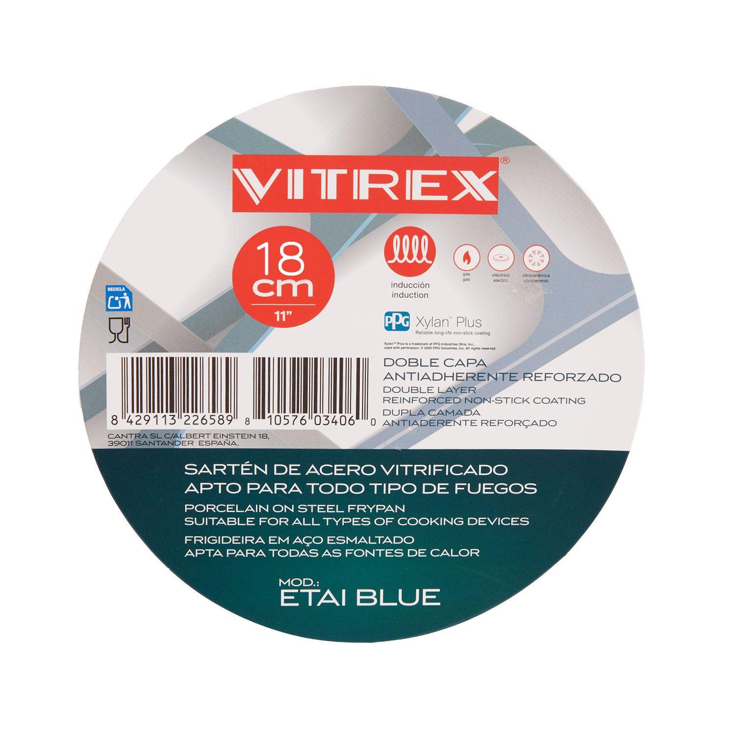Sartén De Acero Antiadherente Vitrex Etai Blue 18CM-6