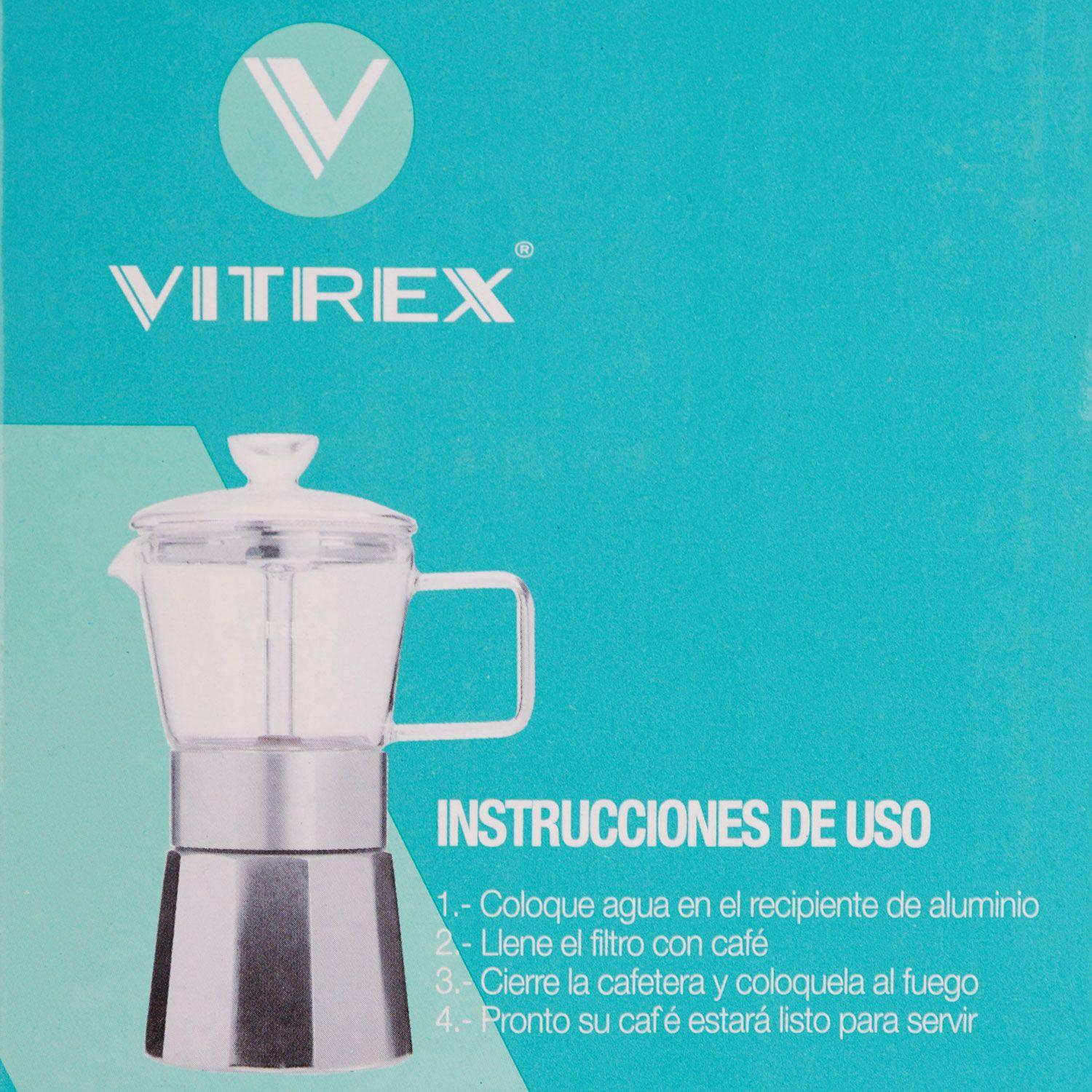 Cafetera Italiana Aluminio Vitrex Crystal 9 Tazas-2