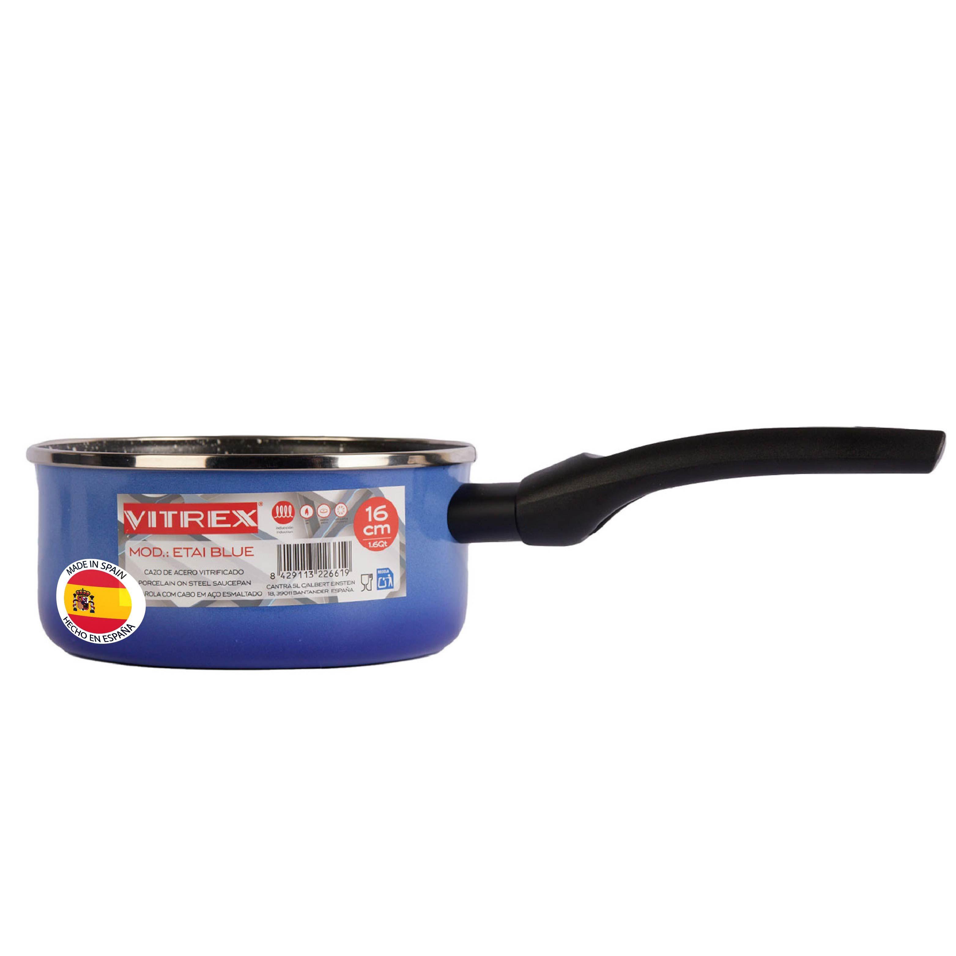 Olla De Acero Sin Tapa Vitrex Etai Blue 16CM-0
