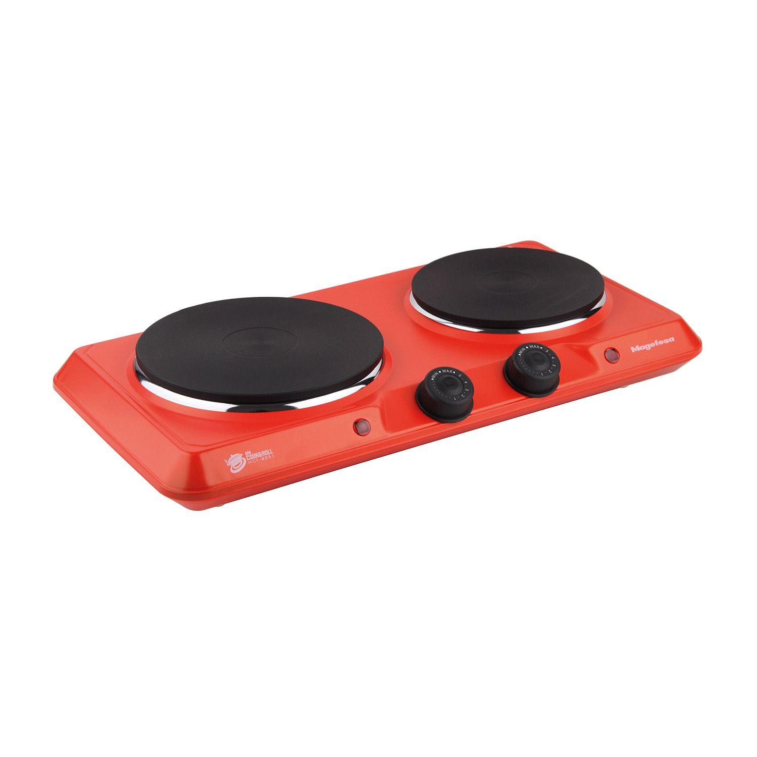 Cocina Electrica Encimera Magefesa 2 Platos 2000W Roja-4
