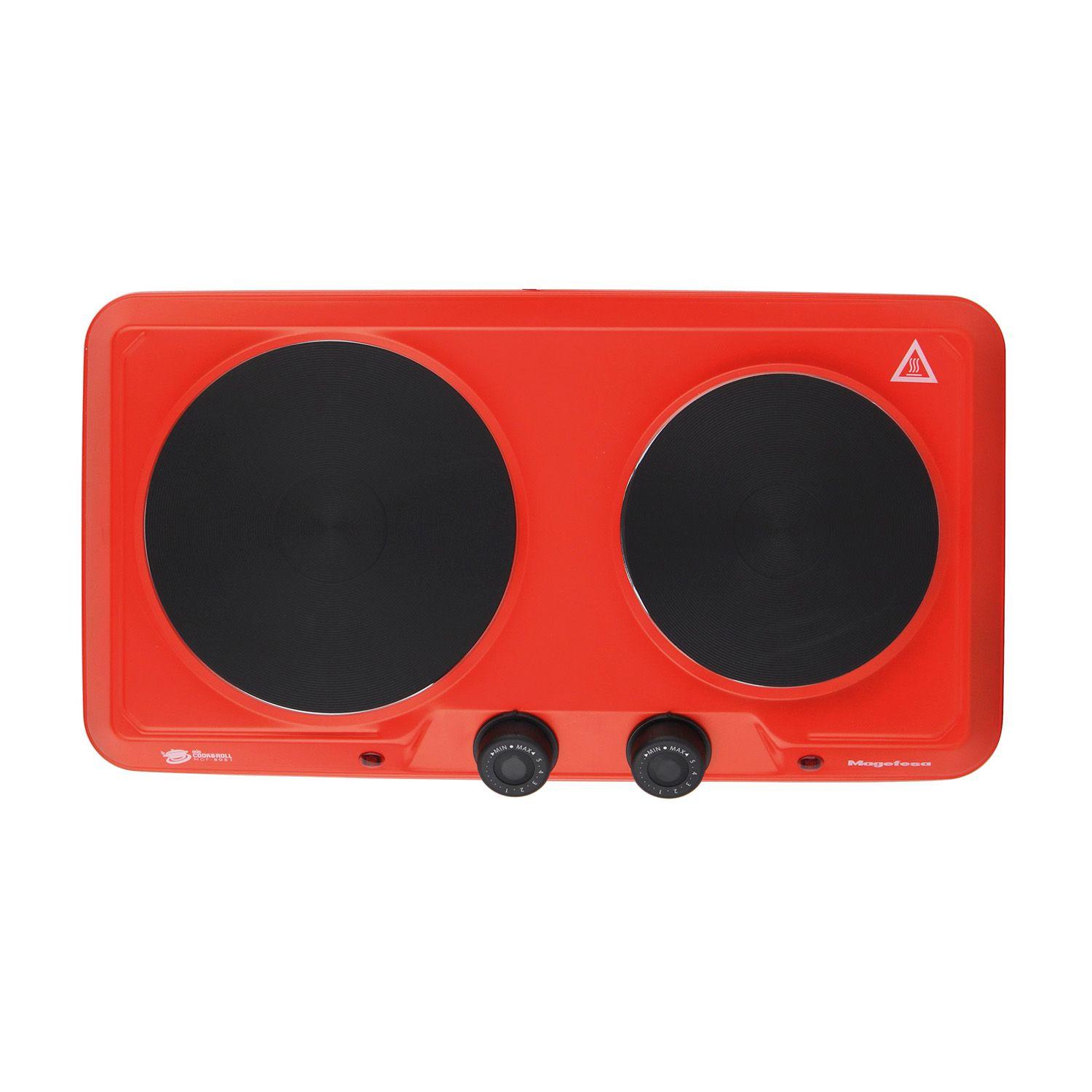 Cocina Electrica Encimera Magefesa 2 Platos 2000W Roja-5