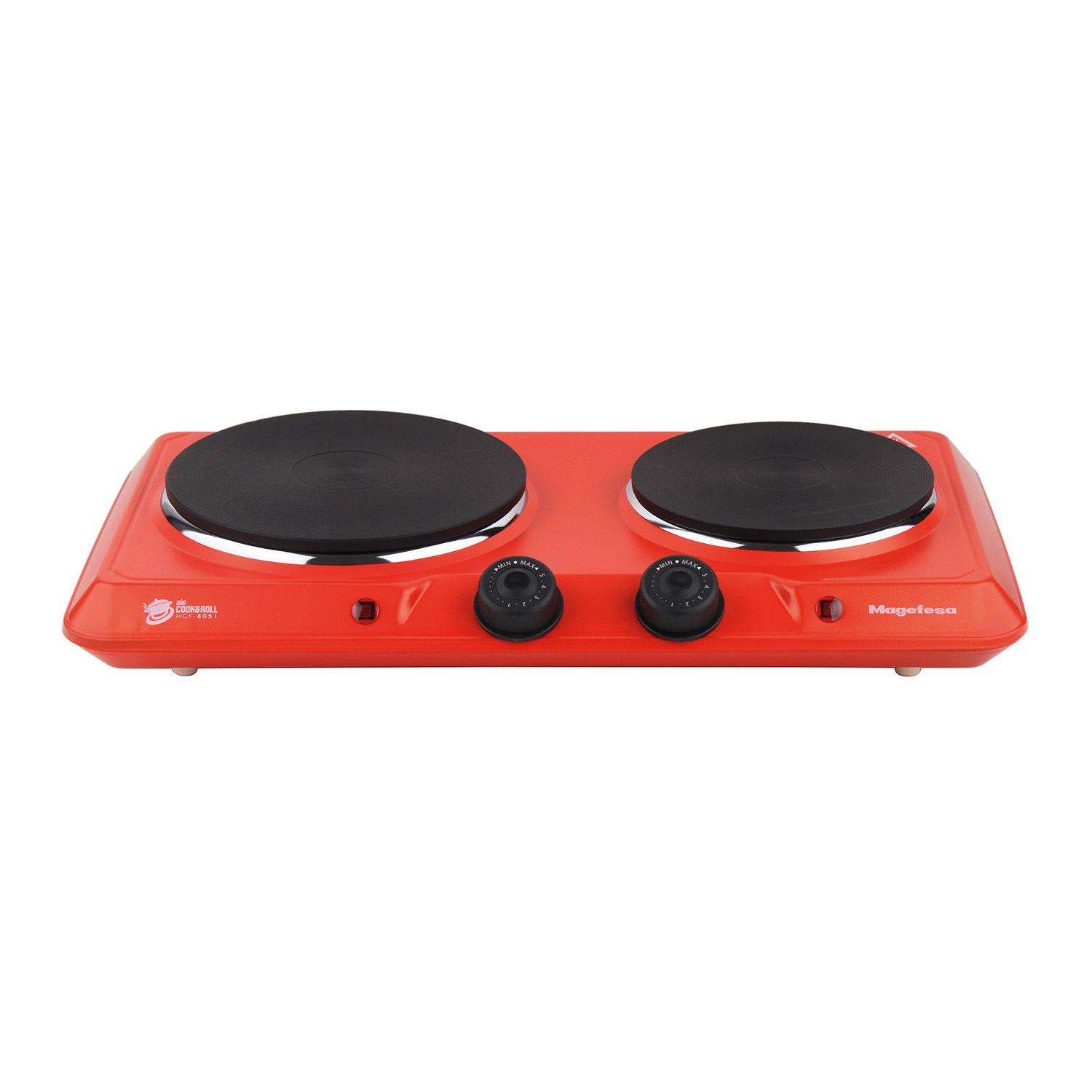 Cocina Electrica Encimera Magefesa 2 Platos 2000W Roja-6