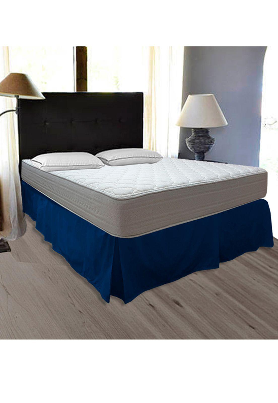 Faldon 200 hilos 2 plaza liso azul-1