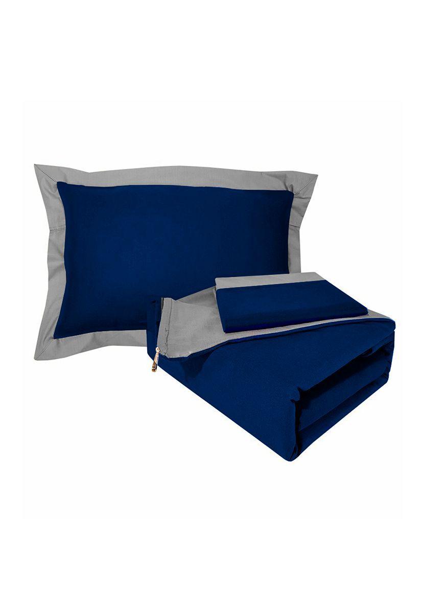 Funda de Plumón king Bicolor Gris Azul 200 hilos-0