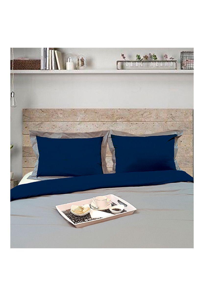 Funda de Plumón king Bicolor Gris Azul 200 hilos-1