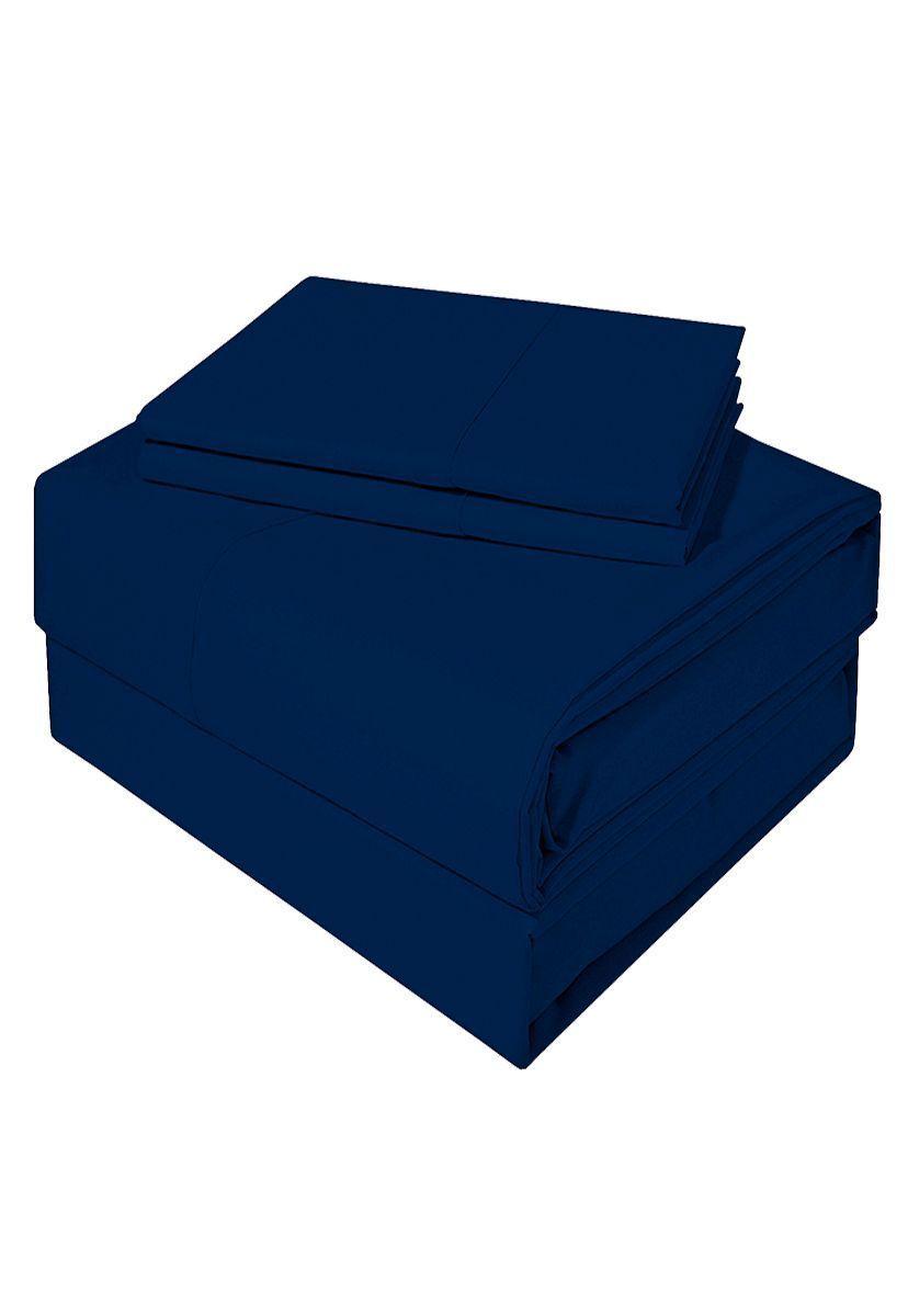 Juego de sabanas 200 hilos Full diversion liso azul-0