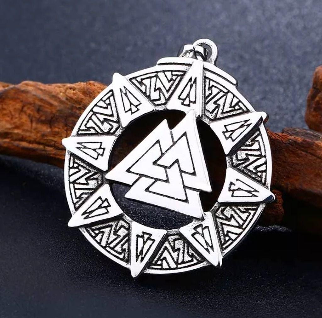 Collar Valknut Vikingo Hombres Caballeros Moda 2019 00-3