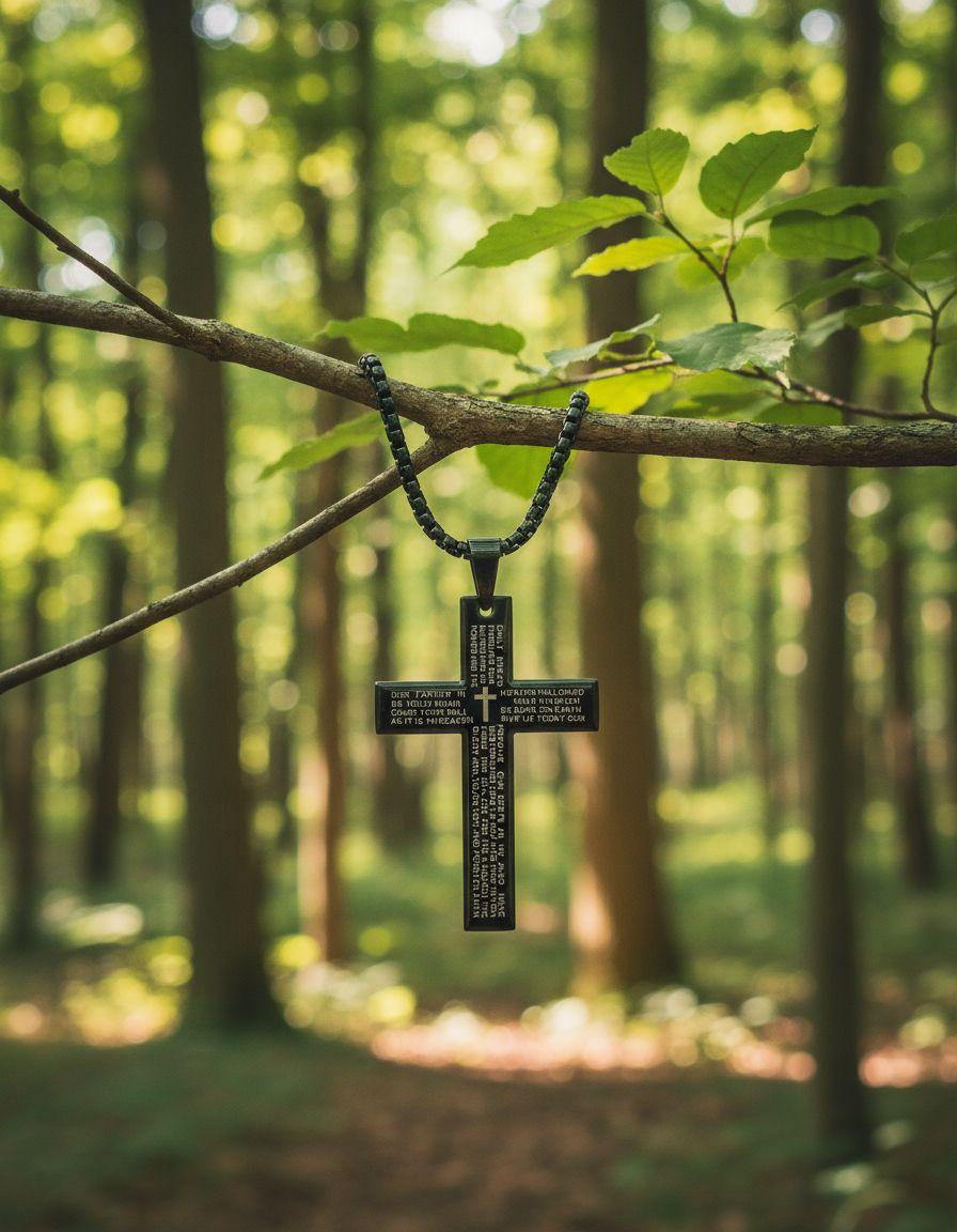 Collar Cruz Oracion Silver Hombres Caballeros Masculina-3