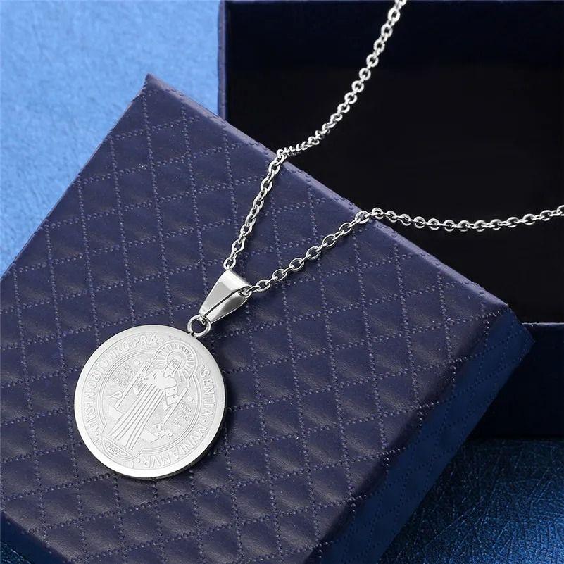 Collar Medalla Dije San Benito Hombre Mujer-3