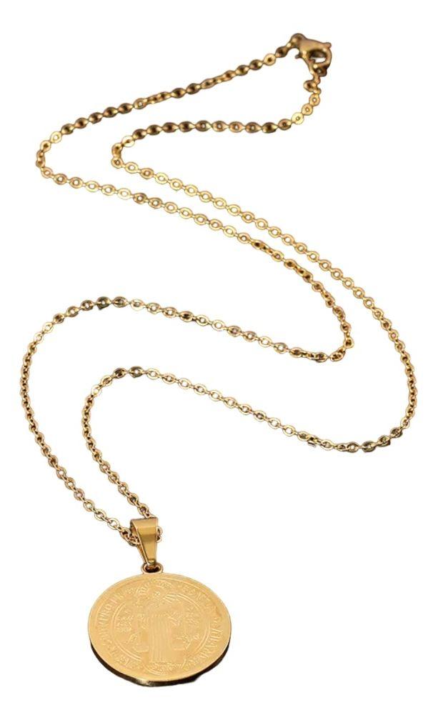 Collar Medalla Dije San Benito Hombre Mujer-5