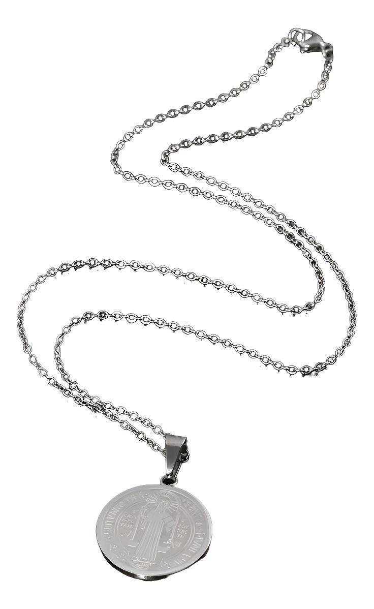 Collar Medalla Dije San Benito Hombre Mujer-0