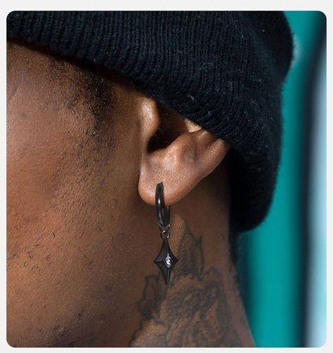 Aros Punk Rock Geometrico Hombre Mujer Black And Silver-5