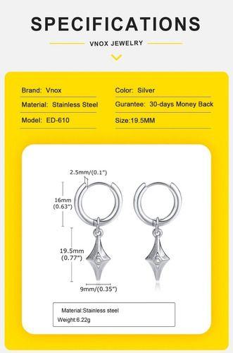 Aros Punk Rock Geometrico Hombre Mujer Black And Silver-7